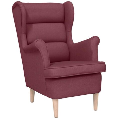 Fauteuil de télévision，Fauteuil rouge bordeaux 74x84x100 cm tissu CFW214261 (1/5)