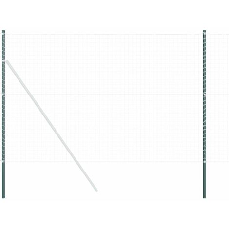 Grillage rouleau,Poteaux de clôture 12 pcs Vert 210 cm Acier peint par poudre (1/5)
