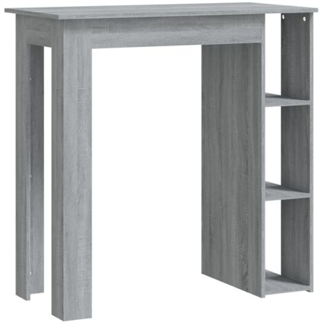 Table de bar,Table de Cuisine,Table Haute avec étagère sonoma gris bois d'ingénierie CFW842377 (1/5)