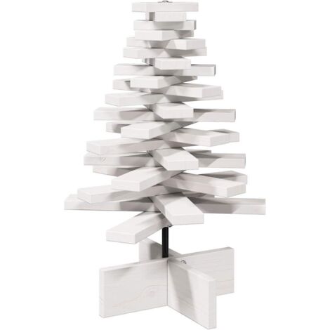 Arbre de Noël,Sapis de Noël en bois pour décoration blanc 60 cm pin massif CFW861067 (1/5)