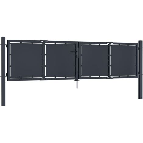 Portail de jardin，Portail de clôture，Portillon de jardin Acier 300 x 75 cm Anthracite CFW45611
