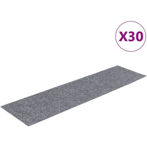 Tapis d'escalier auto-adhésifs 30 pcs,Paillasson d'escalier,Tapis de marche gris clair 76x20 cm CFW424248 (1/5)