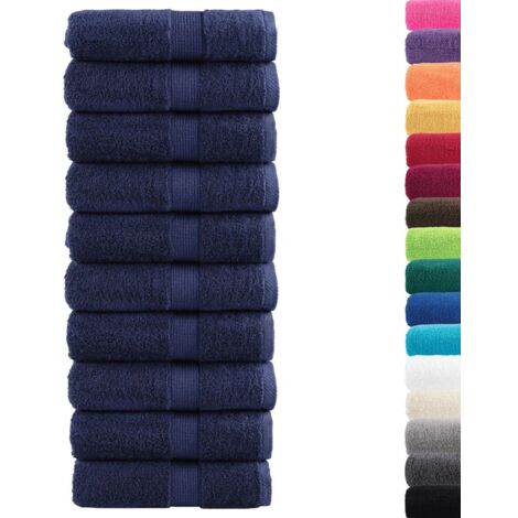 Serviettes de visage de qualité sup. SOLUND 10 pcs bleu marine CFW299356 (1/5)