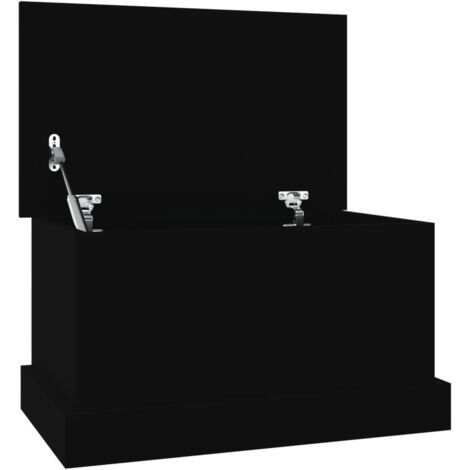 Boîte de rangement,Coffre de rangement noir 50x30x28 cm bois d'ingénierie CFW510952
