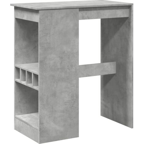 Table de bar,Table de Cuisine,Table Haute avec étagères gris béton bois d'ingénierie CFW840670 (1/5)