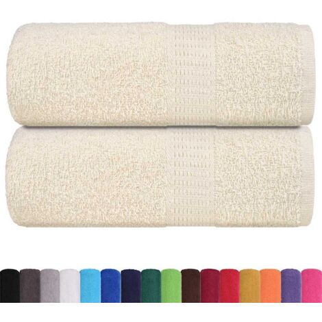 Serviettes de visage 2 pcs crème 30x30 cm 360 g/m² 100% coton CFW523112 (1/5)