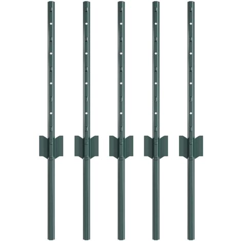 Poteaux de clôture 5 pcs U-Channel Vert 40 cm Acier CFW7978392 (1/5)