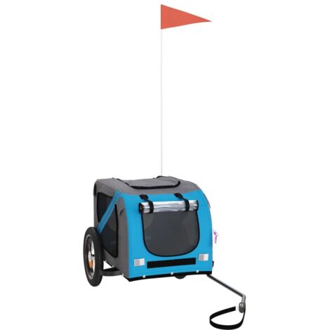 Remorque de vélo pour animaux de compagnie bleu et gris CFW48065 (1/5)