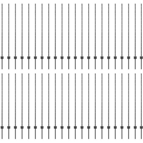 Poteaux de clôture 88 pcs U-Channel Gris 180 cm Acier CFW3465797 (1/5)