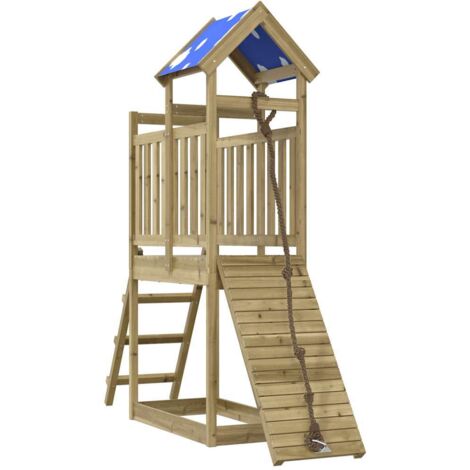 Aire de jeux d'extérieur，Maisonnette de jeu，Maison enfant bois de pin imprégné CFW50063