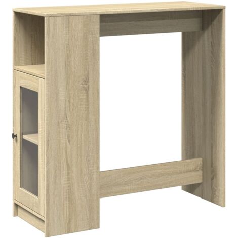 Table de bar,Table de Cuisine,Table Haute avec étagères chêne sonoma bois d'ingénierie CFW470663 (1/5)