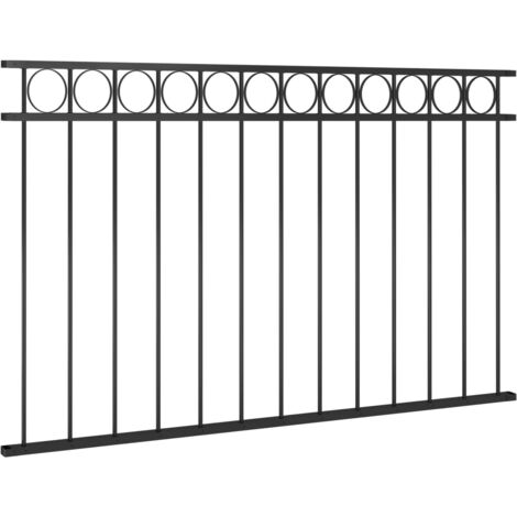 Grillage rouleau,Panneau de clôture en acier 1,7 x 0,8 m noir (1/5)