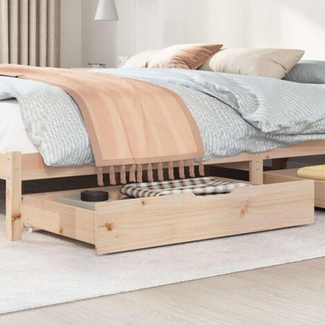 Tiroirs sous le lit avec roulettes 2 pcs 90x55x17 cm pin massif CFW36713