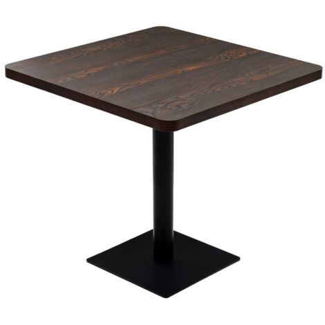 Table de bistro,Table de Cuisine,Table Haute MDF et acier Carré 80 x 80 x 75 cm Frêne foncé CFW677760 (1/5)