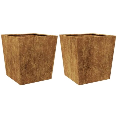 2 pcs Jardinières,Pot de Fleurs 50x50x50 cm acier corten CFW40221 (1/5)