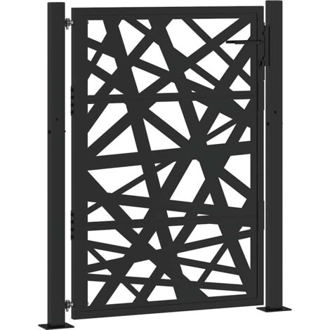Portail de jardin,Portail de clôture,Portillon de jardin noir 105x130 cm acier conception de lumière CFW37756