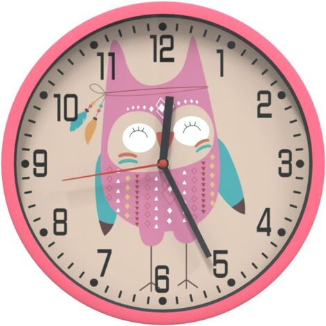 Horloge murale,Pendule murale rose Ø25,5 cm polystyrène et verre CFW168152 (1/5)