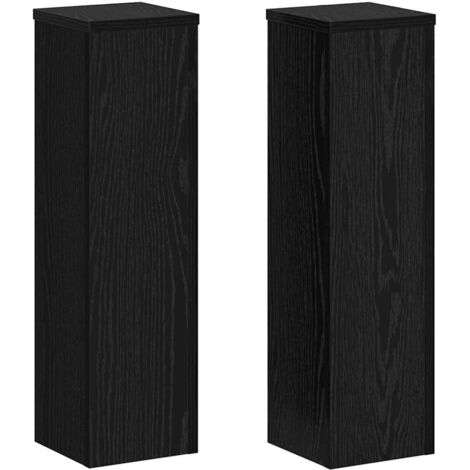 Jardinière,Supports de plante 2 pcs Chêne noir 17x17x60 cm Bois d'ingénierie CFW18070 (1/5)