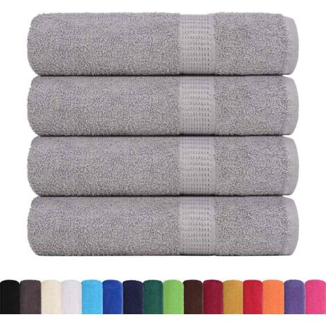 Serviettes de douche 4 pcs,Serviettes de bain gris 70x140 cm 360 g/m² 100% coton CFW196688 (1/5)