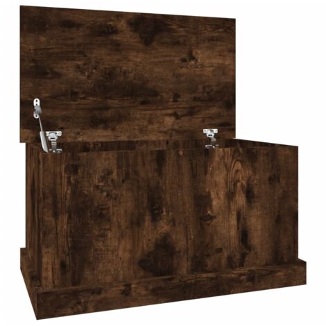 Boîte de rangement,Coffre de rangement chêne fumé 70x40x38 cm bois d'ingénierie CFW898891 (1/5)