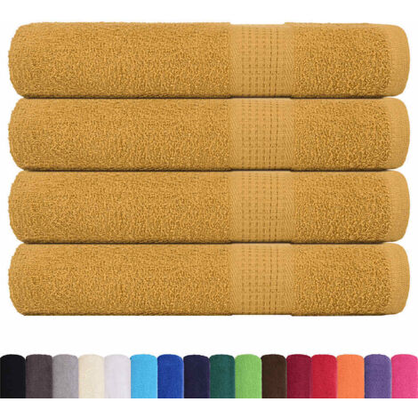 Serviettes 4 pcs doré 100x200 cm 360 g/m² 100% coton CFW481927 (1/5)