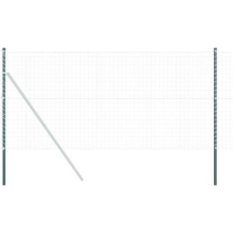 Grillage rouleau，Poteaux de clôture 12 pcs Vert 130 cm Acier peint par poudre (1/5)