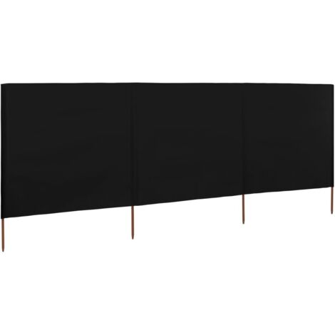 Paravent 3 panneaux，Cloison de séparation，Séparateur pliable Tissu 400 x 120 cm Noir CFW50669
