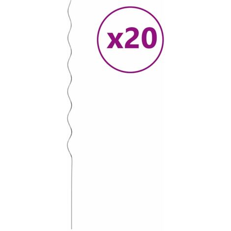 20x Supports de Plantes en Spirale Jardin Cour Acier Galvanisé 170 cm vidaXL