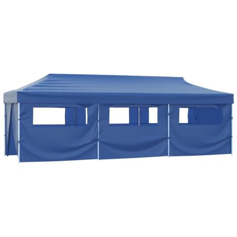 Tonnelle de jardin,Tente de réception pliable avec 8 parois 3x9 m Bleu CFW63829 (1/5)