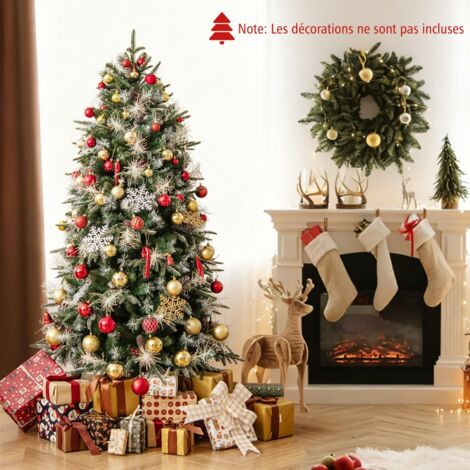 180 cm Arbre de Noël Artificiel Pré-Éclairé Articulé avec 806 Pointes de Branches en PE PVC et PET 270 Lumières LED 8 Modes Socle Métallique (1/5)