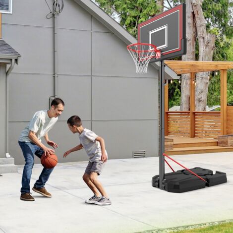 Panier de Basket-ball Réglable en Hauteur pour Extérieur Panneau Arrière Incassable de 110 cm avec Roues Base Remplissable (1/5)