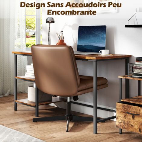 Yaheetech Chaise de Bureau Fauteuil de Bureau Ergonomique Inclinable