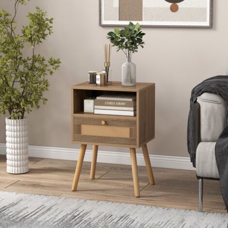 Table de chevet Essence Maison Sarah Lavoine / rotin - Marron - Bois | Made In Design