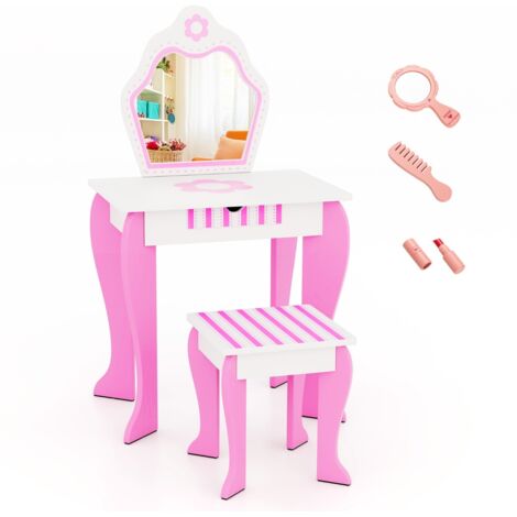 Coiffeuse Avec Miroir Et Tabouret Fille
