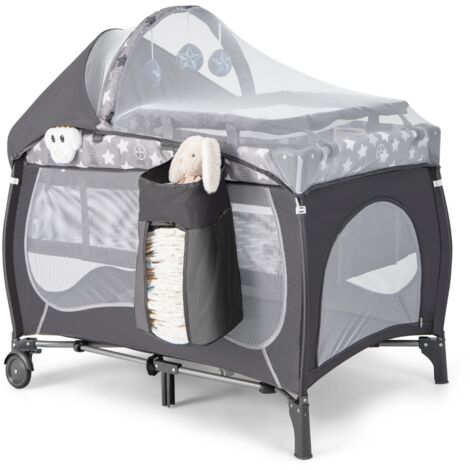 Lit Parapluie Bébé avec Matelas&Moustiquaire Charge 9kg pour 0-36 Mois