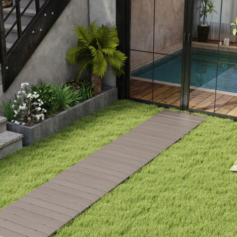 Allée de Jardin Résistante aux Intempéries Allée Droite Enroulable Promenade Décorative Connexion en Fil Métallique Gris