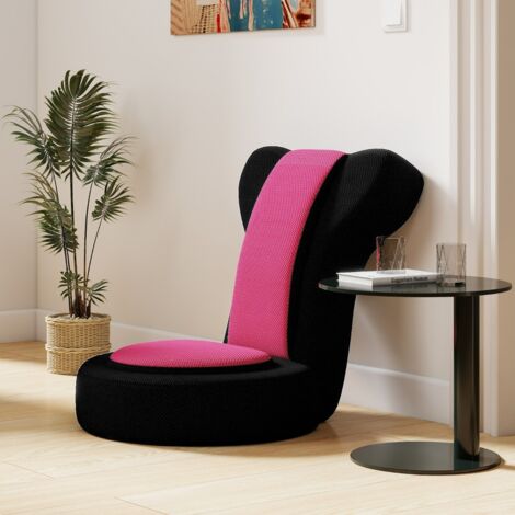 Fauteuil de Sol Chaise Canapé Paresseuse avec Appuie-tête et Dossier Réglables Coussin d'Assise Rembourré Structure Métallique Chaise Rose (1/5)
