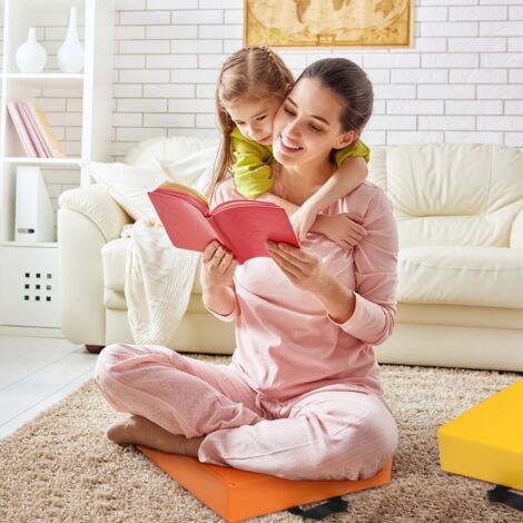 Lot de 6 Coussins de Chaise pour Enfant avec Poignées Coussins D'assise Carrés 38 x 38CM Multicolores (1/5)