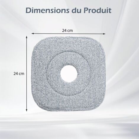 Lot de 6 Éponges Microfibres Réutilisables pour Balai Chiffons de Balayage à Sec et Tampons pour Lavage Humide Tampons Carrés Gris (1/5)