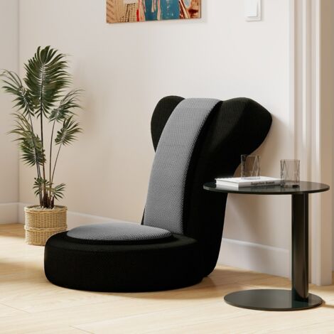 Fauteuil de Sol Chaise Canapé Paresseuse avec Appuie-tête et Dossier Réglables Coussin d'Assise Rembourré Structure Métallique Chaise Gris (1/5)