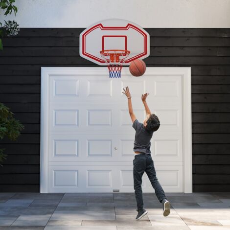 Panier De Basket Mural SPORTNOW – Panneau Incassable, Arceau Acier Et Filet Indéchirable – Extérieur