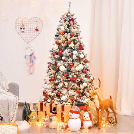 Arbre de Noël Artificiel 180 CM avec 250 LED 600 Branches Matériel PVC Sapin de Noël avec Socle en Métal Décoration de Noël (1/5)