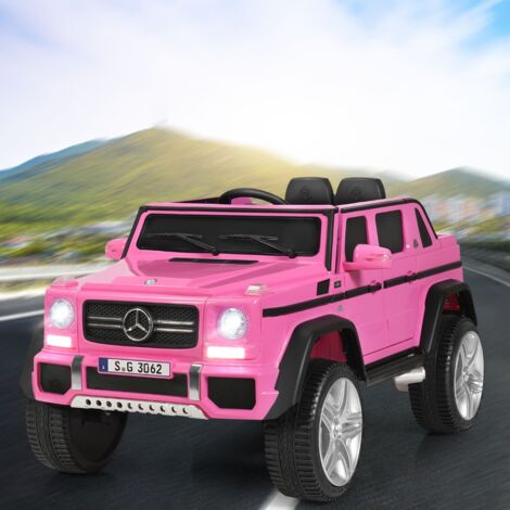 Voiture Électrique Enfant HOMCOM 12V Rose – 5 Km/h, Télécommande 2.4G, Effets Lumineux & Sonores, 3-6 Ans