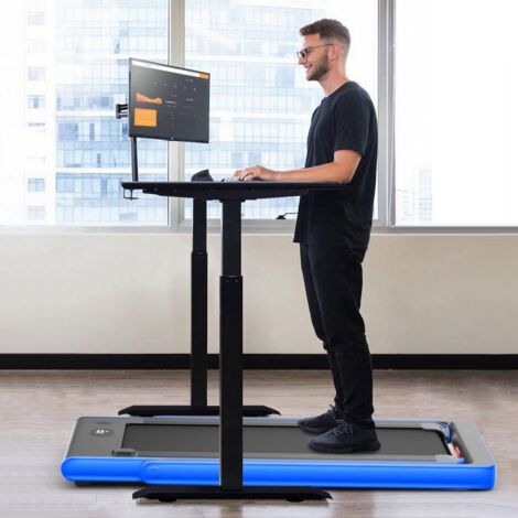 Tapis de Course Pliable 0,75HP Double Affichage LED APP et Télécommande Vitesse Motorisé 12 km/h Surface 40x100cm Bleu (1/5)