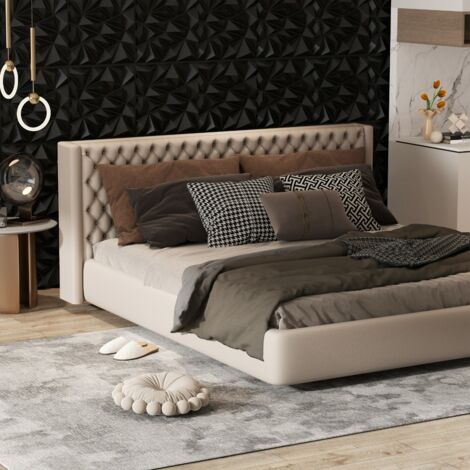 Lot de 40 Panneaux Muraux 3D Carreaux Murs en PVC avec Motifs Décoratifs en Diamant Panneaux Carrés Autocollants pour 10 ㎡ Noir (1/5)