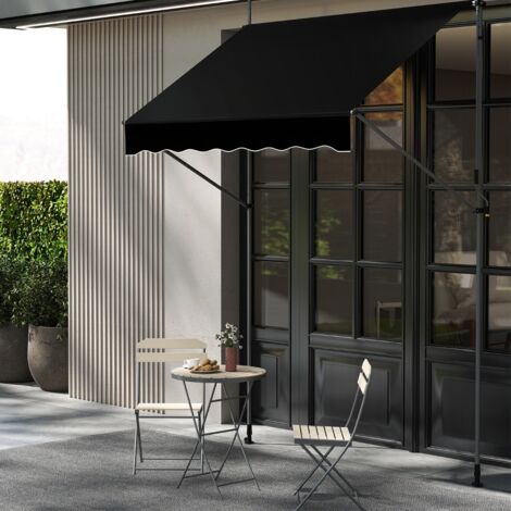 Store Banne Rétractable, Manuel, Réglable En Hauteur, Avec Manivelle 250 X 120 Cm Gris Anthracite Store Banne Rétractable, Manuel, Réglable En Hauteur, Avec Manivelle 250 X 120 Cm Gris Anthracite