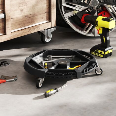 Chariot à Genoux Roulant Akozon Avec 5 Roulettes Et Plateau Outils - Idéal Pour Travaux Sol Et Mécanique