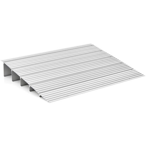 Rampe de Seuil d’Entrée de 13CM Démontable en 5 Sections Antidérapante et Robuste en Aluminium Capacité 317 KG 86,5 x 66,5 x 13cm
