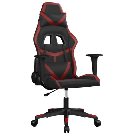 Chaise de jeu,Chaise de bureau Noir et rouge bordeaux Similicuir CFW55637 (1/5)