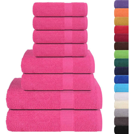 Ensemble de serviettes 8 pcs rose 360 g/m² 100% coton CFW524585 (1/5)